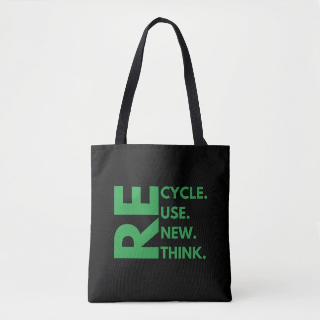 Bolsa Tote Recicle Reutilize Renove Repense Dia da Terra Meio (Frente)