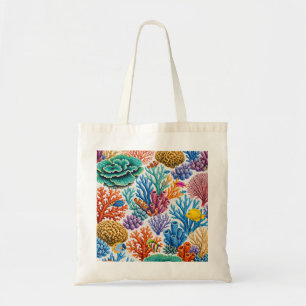 Bolsa Tote Recife de Coral Colorido Peixe Tropical