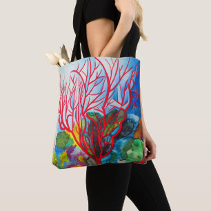 Bolsa Tote Recife de coral Grande Barreira de Coral arte oceâ