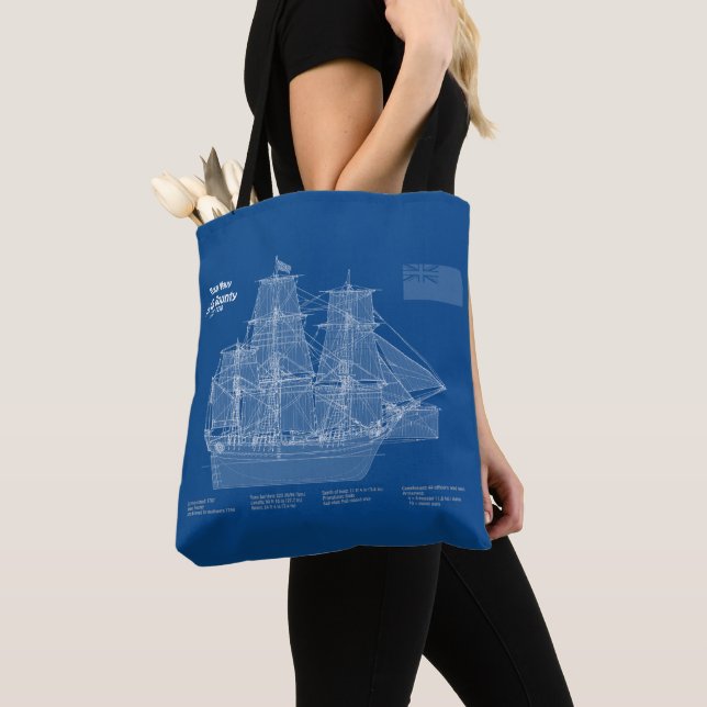 Bolsa Tote Recompensa HMS - ABD de Planos de Impressão Bluepr (Close Up)