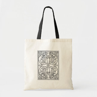 Bolsa Tote Rectangular celtic pattern black and white
