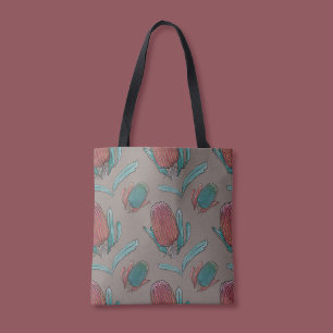 Bolsa Tote Red Banksia Watercolor - Flor Nativo Australiano