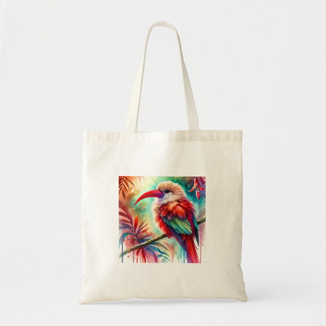 Bolsa Tote Red billed Scythebill 210724AREF125 - Watercolor (Frente)