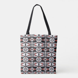 Bolsa Tote Red, Black & White Tribal Tapestry
