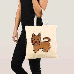 Bolsa Tote Red Cartoon Australian Terrier