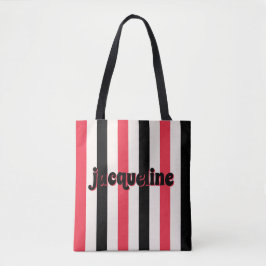 Bolsa Tote Red Cherry e Black Cabana Stripe Luxe