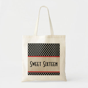 Bolsa Tote Red Chic Quatrefoil Sweet 16 Bag
