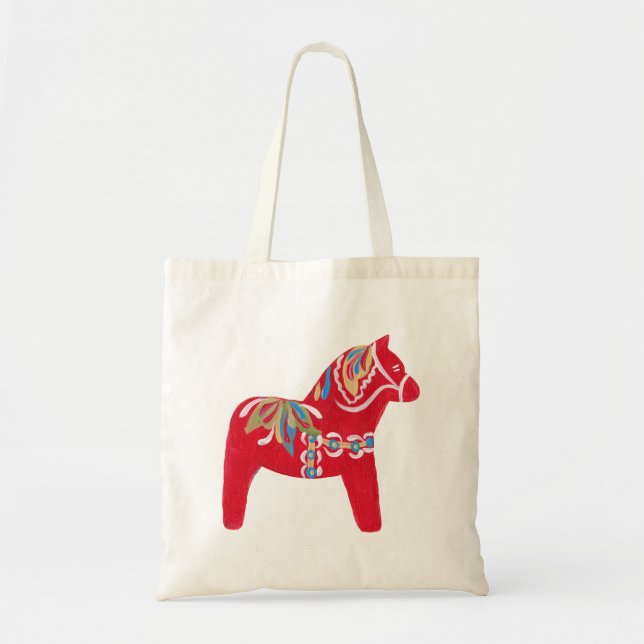 Bolsa Tote Red Dala Horse (Frente)