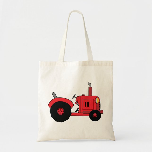 Bolsa Tote Red Farm Tractor Vehicle (Frente)