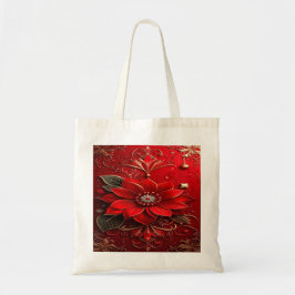 Bolsa Tote Red Flower Holiday Tote Bag