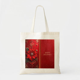 Bolsa Tote Red Flower Holiday Tote Bag