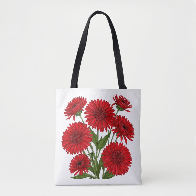 Bolsa Tote Red Gerbera Daisy Bouquet (Frente)