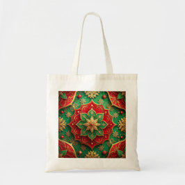 Bolsa Tote Red Green Decorative Holiday Tote Bag