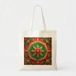 Bolsa Tote Red Green Decorative Holiday Tote Bag