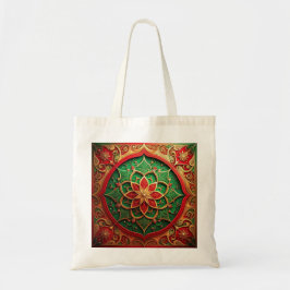 Bolsa Tote Red Green Decorative Holiday Tote Bag