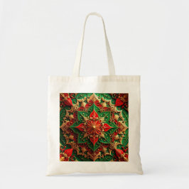 Bolsa Tote Red Green Decorative Holiday Tote Bag