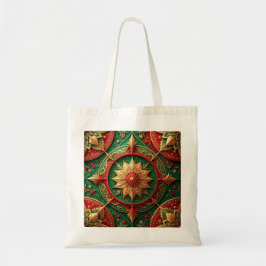 Bolsa Tote Red Green Decorative Holiday Tote Bag