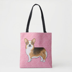 Bolsa Tote Red Header Tri Pembroke Welsh Corgi Amor Rosa