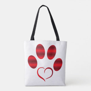 Bolsa Tote Red Heart Paw