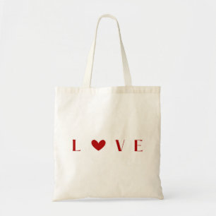 Bolsa Tote Red Heart Tote Bag - Declaração Mínima e Negrito