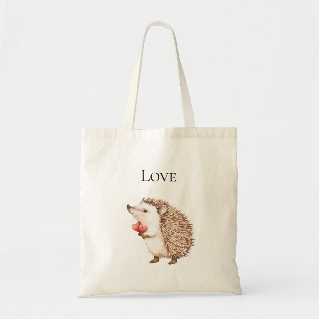 Bolsa Tote Red Hearts Hedgehog (Frente)