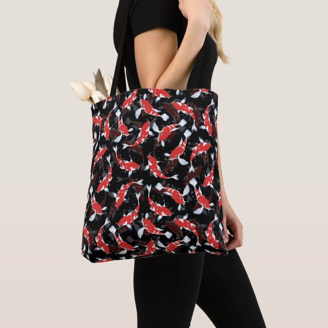 Bolsa Tote Red Koi Fish Pattern (Close Up)