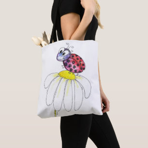 Bolsa Tote Red Ladybug branco-branco