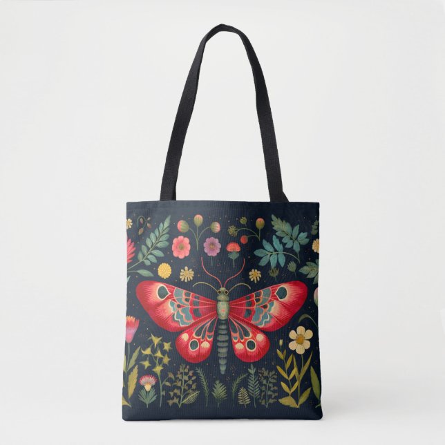 Bolsa Tote Red Moth No Jardim Noturno (Frente)