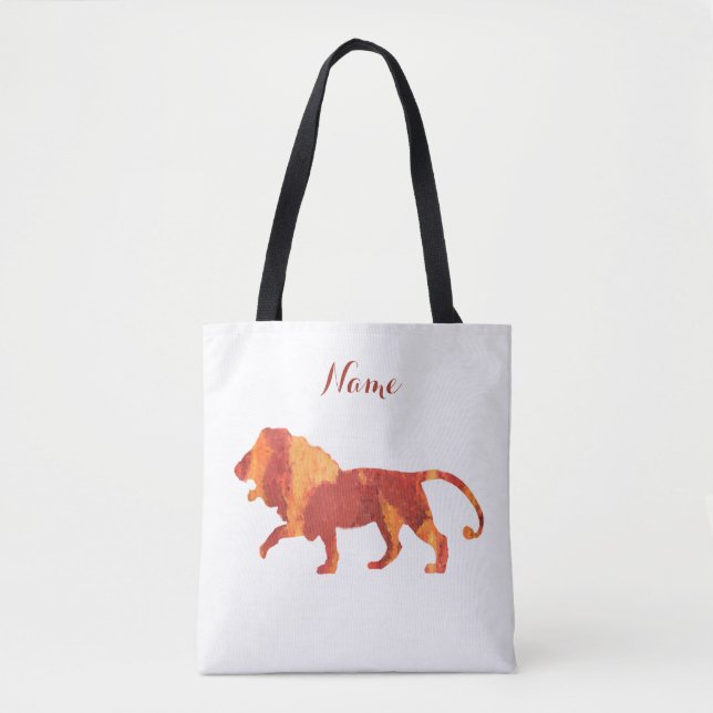 Bolsa Tote Red Orange Lion Art (Frente)