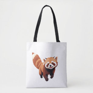 Bolsa Tote Red Panda Feliz Brincadeira Saltando Na Alegria Do