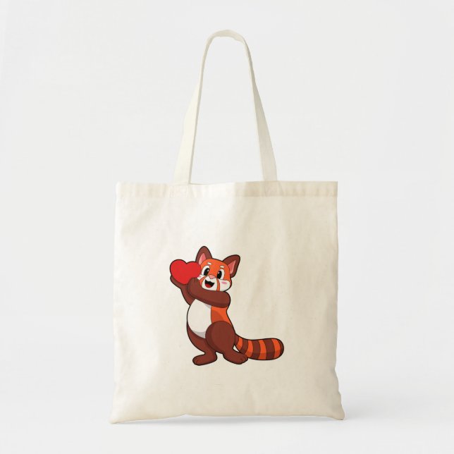 Bolsa Tote Red Panda no Love with Heart.PNG (Frente)