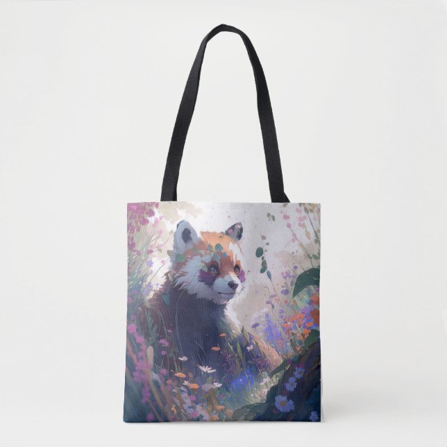 Bolsa Tote Red Panda Retrait Animal Painting Willife Forest (Frente)