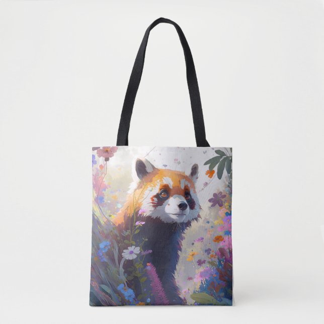 Bolsa Tote Red Panda Retrait Animal Painting Willife Forest (Frente)
