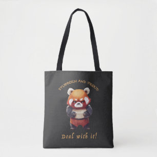 Bolsa Tote Red Panda Stubborn Lida Com Ele É Um Belo Divertid