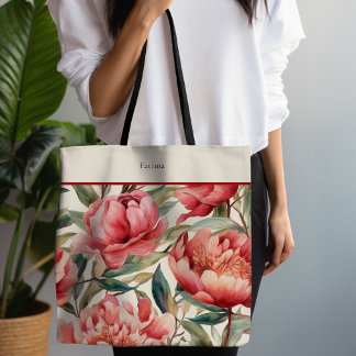 Bolsa Tote Red Peony Bold Floral