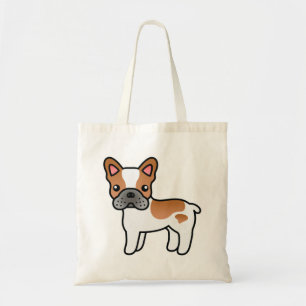 Bolsa Tote Red Piebald Cartoon French Bulldog