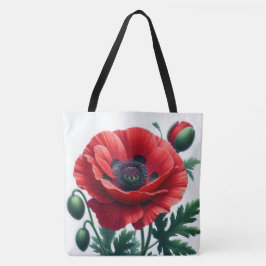 Bolsa Tote Red Poppy Floral
