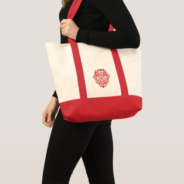Bolsa Tote Red Rico Love Heart (Frente (produto))