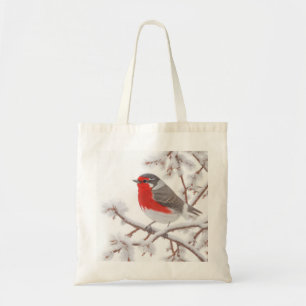 Bolsa Tote Red Robin Bird em neve