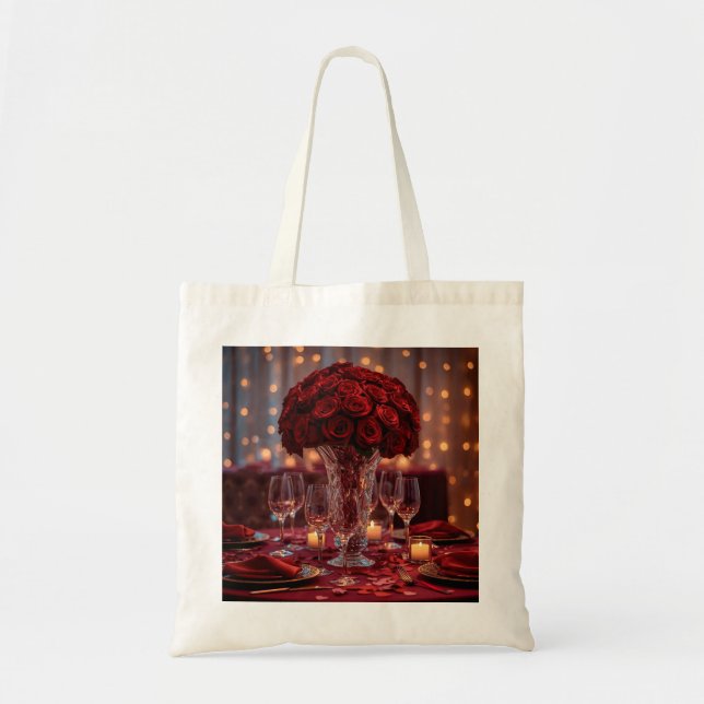 Bolsa Tote Red Rose Aesthetic Valentine Romantic Tote Bag (Frente)