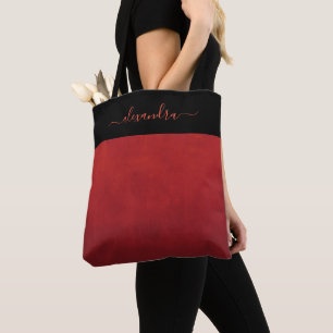 Bolsa Tote Red Rustic ombre elegante personalizado