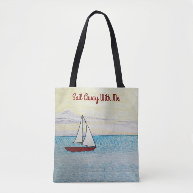 Bolsa Tote Red Sailboat Sailboat Sail Fogue Comigo (Frente)