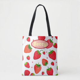 Bolsa Tote Red strawberry fruit 