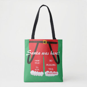 Bolsa Tote Red Trendy Papais noeis de Natal Calças Presentes