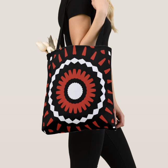 Bolsa Tote Red Tribal Mandala (Close Up)