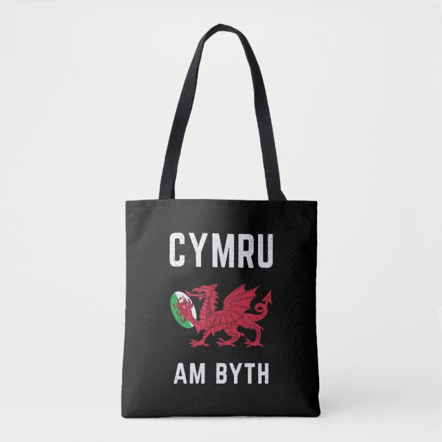 Bolsa Tote Red Welsh Dragon Cymru Roots Rugby Fan Wales Flag (Frente)