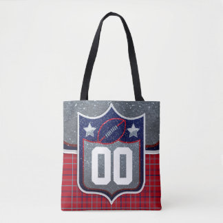 Bolsa Tote Red White and Blue School Football Jersey