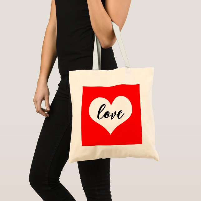 Bolsa Tote Red White Love (Frente (produto))