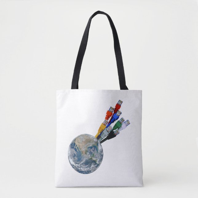 Bolsa Tote Rede Ethernet conectada à Terra (Frente)
