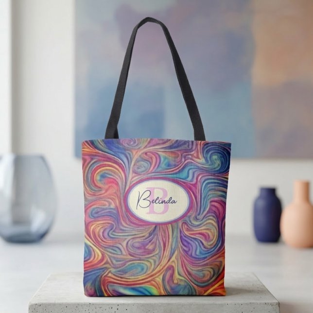 Bolsa Tote Redemoinhos de Cores (Criador carregado)